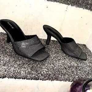 Torrid size 6 Wide Width metallic mules 2.5inch heel.